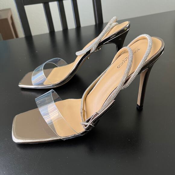 Tony Bianco x REVOLVE Clear & Rhinestone Heels - Picture 8 of 14